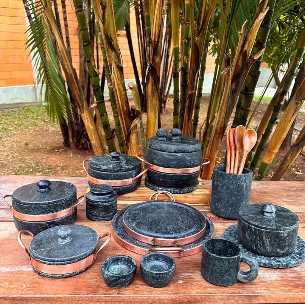 Jogo de Panelas de Pedra - 18 Peças