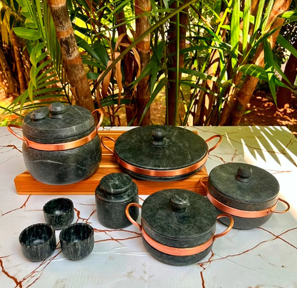 Jogo de Panelas de Pedra 8 Peças