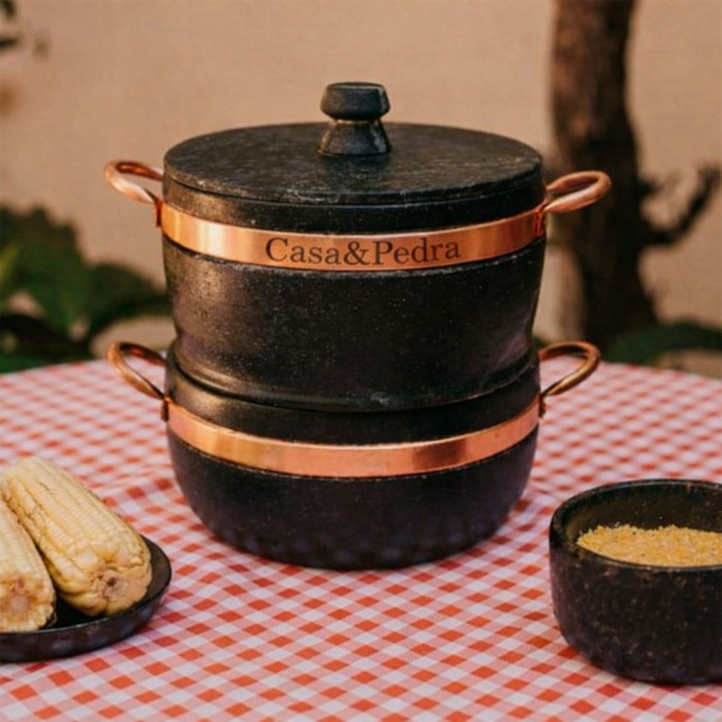 Cuscuzeira em Pedra 3 em 1