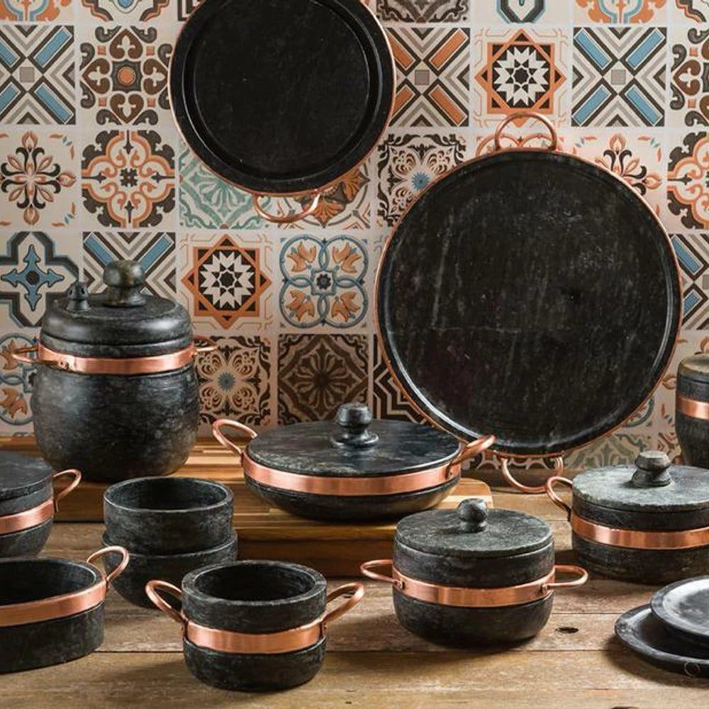 Jogo de Panelas de Pedra 14 Peças - Cozinha e Mesa