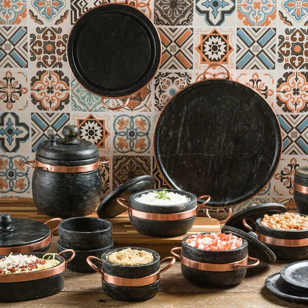 Jogo de Panelas de Pedra 14 Peças - Cozinha e Mesa