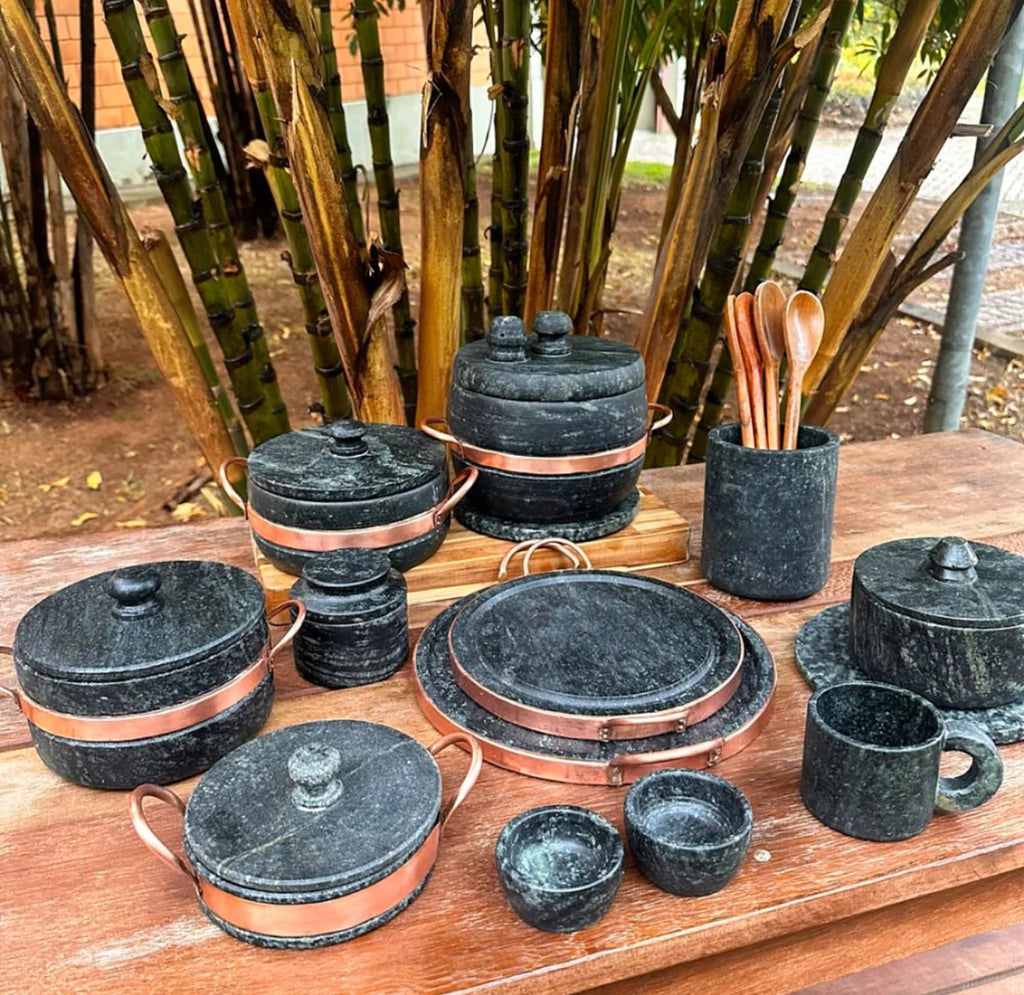 Jogo de Panelas de Pedra - 18 Peças