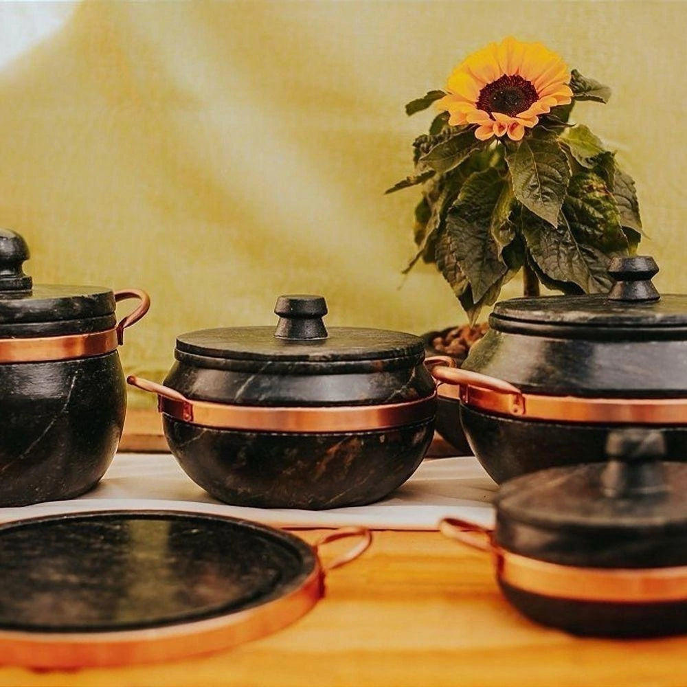 Jogo de Panelas de Pedra 5 Peças - Cozinha Completinha