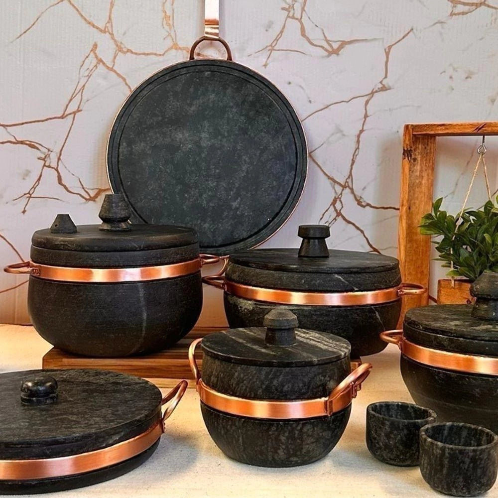 Jogo de Panelas de Pedra 8 Peças