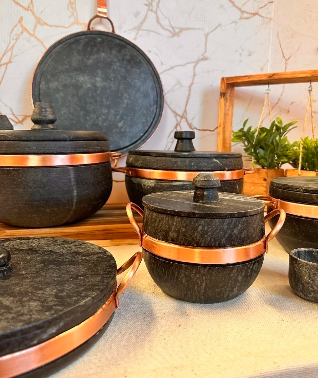 Jogo de Panelas de Pedra 8 Peças